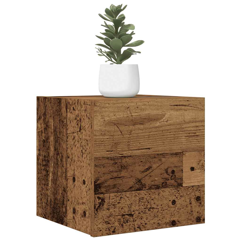 Wall Mounted TV Cabinets Set of 2 Rustic Wood Look 30.5 x 30 x 30 cm