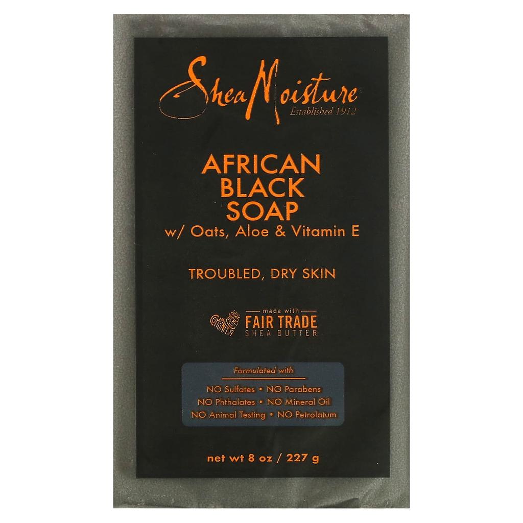 African Black Bar Soap, Oat, Aloe, Vitamin E, 227G(8Oz)
