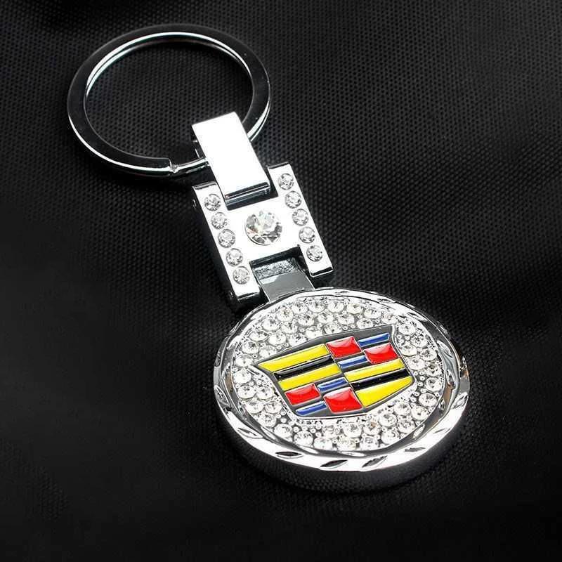 Diamond Metal Car Key Rings Buckle Case for Cadillac Logo CTS CT6 ATS SRX STS XTS XT5 CT5 Escalade BLS Auto Keychain Accessories