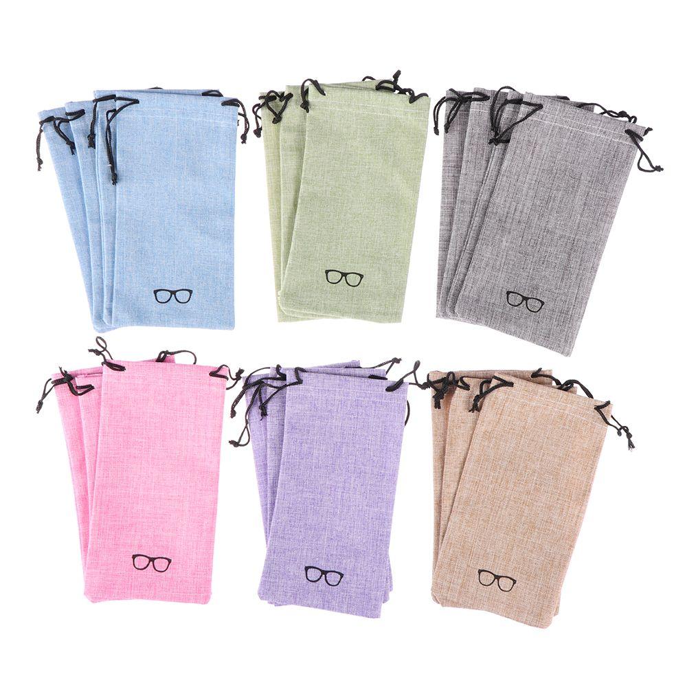 Льняная Ткань Чистка Очков Оптический Футляр Шнурок Тканевые Мешочки Сумка для Солнцезащитных Очков Чехол для Очков