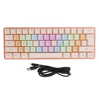 61 клавиша RGB клавиатура Семь цветов Проводная механическая Тактильные ощущения 5 уровней яркости Регулируемый USB