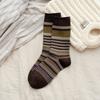 Women'S Autumn And Winter  Retro Style Striped Seamless Layered Socks