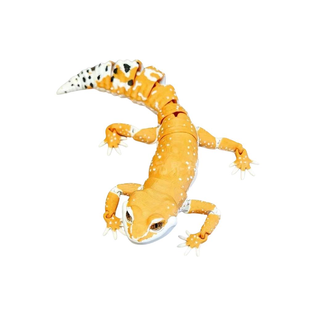 3D Printed Leopard Figurine, Movable Lizard Sculpture, Home Décor, Realistic Reptile Collectible Desktop Ornament, Suitable For Collectors.