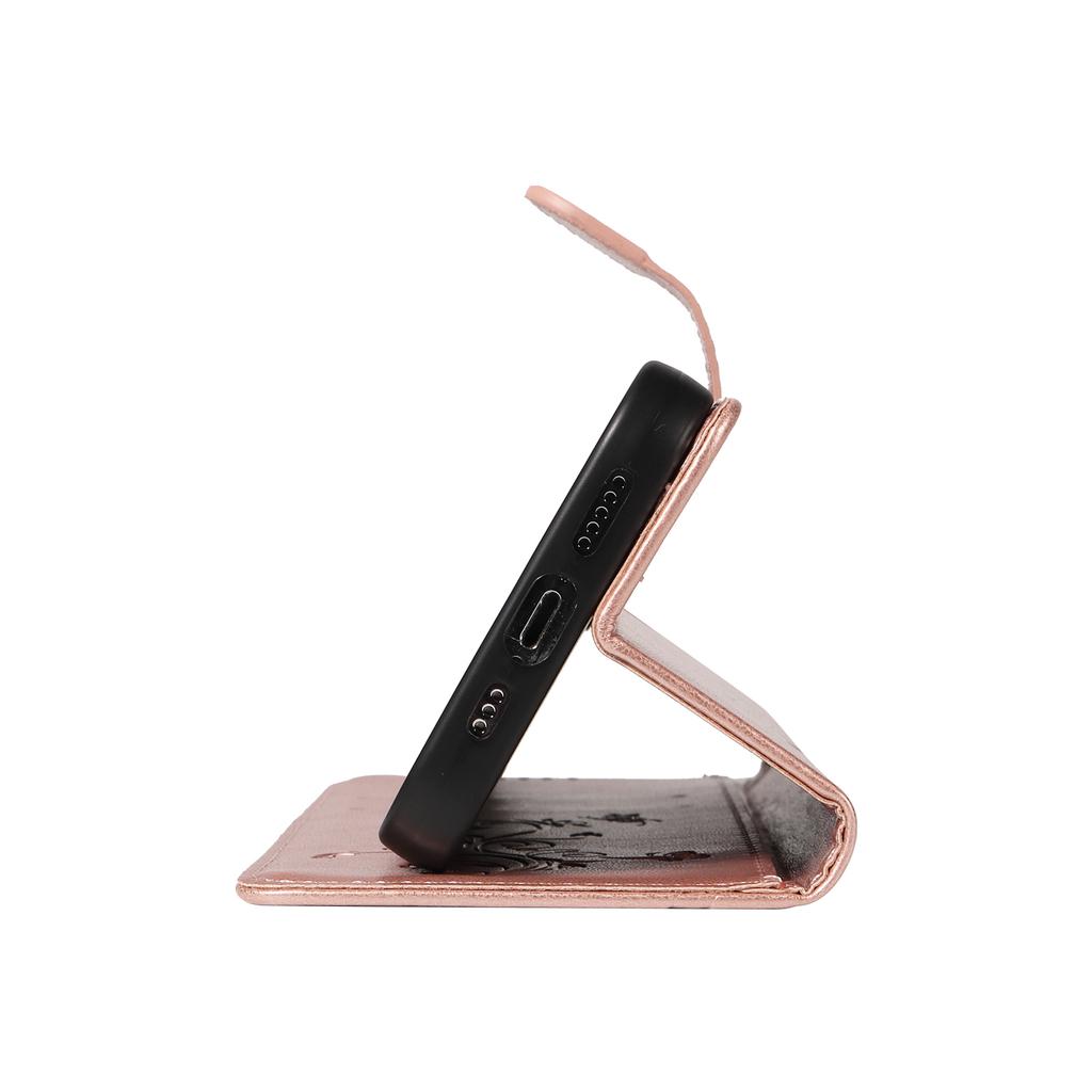 For Oppo Reno12 F 4G PU Leather Cases Flower Pattern Wallet Stand Phone Cover with Strap