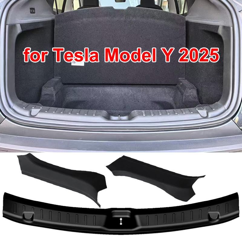 For Tesla Model Y Juniper 2025 Rear Trunk Storage Box Rear Trunk Door Sill Protector Strip Cover Sill Guard Protect Accessories