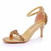 7cm Temperament Light Mouth Strap Thin Heel Sandals Crystal Yellow Diamond Wedding Shoes Sexy Fish Mouth Summer Sandals