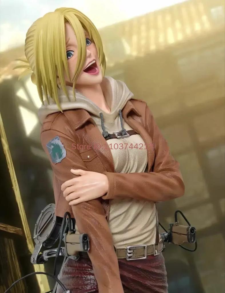 Attack on Titan Annie Leonhart 28cm Action Figure - Full Set GK Statue Survey Corps Uniform Anime Collectible Desktop Decor Gift
