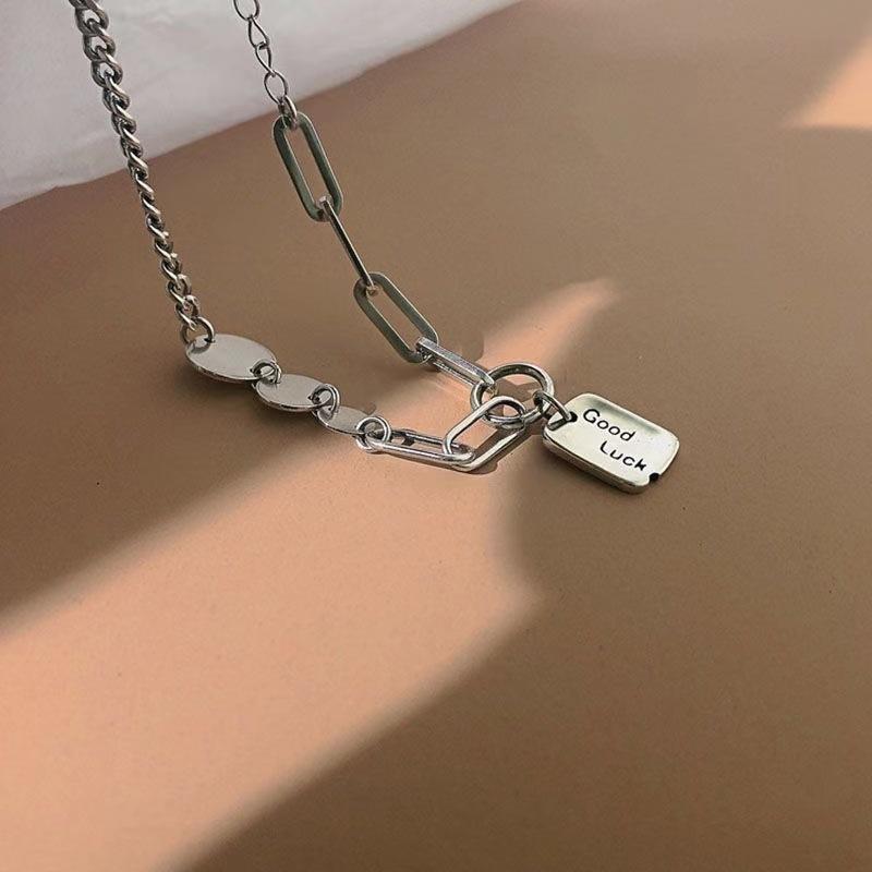 Lucky Hanging Tag Bracelet Party Versatile Jewelry Splicing Irregular Personality Bracelet Ins Minority Design Sense Neutral Simple Men Women Trendy