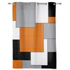 Оранжево-черные лоскутные абстрактные художественные оконные шторы для гостиной, кухни, занавески с балдахином, модные шторы для спальни