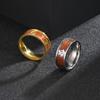 Модное новое стильное кольцо из нержавеющей стали 316L с инкрустацией черепаха из дерева, прочные мужские кольца в стиле ретро, ​​ювелирные изделия