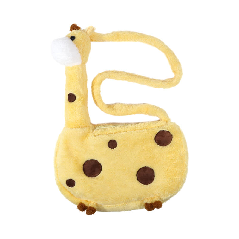 Детские сумки, сумка через плечо с рисунком жирафа, переносная сумка для девочек с застежкой-молнией, симпатичная плюшевая сумка для девочек, плюшевые сумки с изображением животных, подарок для дочери и сына