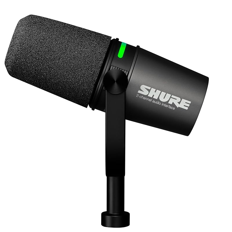 SHURE Sure MV7i dynamic microphone & audio interface black MV7I-J : 2 channel compatible Max 60dB+ gain output USB-C input XLR 6.3mm phone noise
