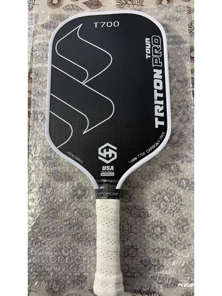 Падл для пиклбола из углеродного волокна T700 с матовым покрытием тканевой текстуры, толщина 16 мм, качество для профессиональных соревнований.