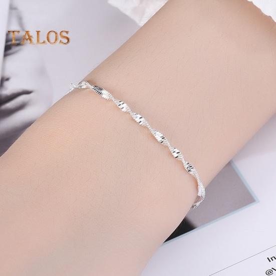 Women Bracelet Twisted Water Wave Adjustable with Extended Length Polished Lightweight Wrist Jewelry Anniversary Gift Lightweight Bangle