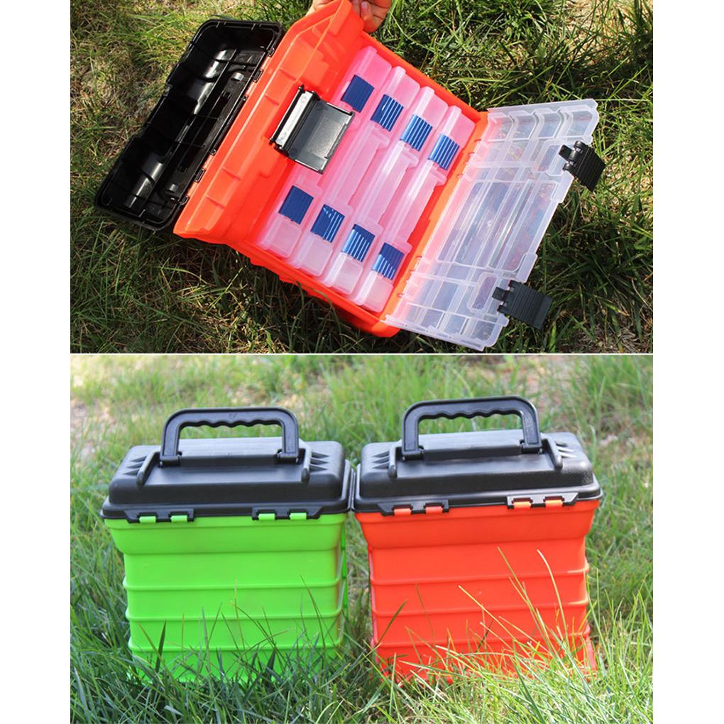Портативный ящик для инструментов с фиксирующим зажимом для хранения инструментов и мелких деталей, ящик для рыболовных снастей, 4 слоя, рыболовный ящик, портативный