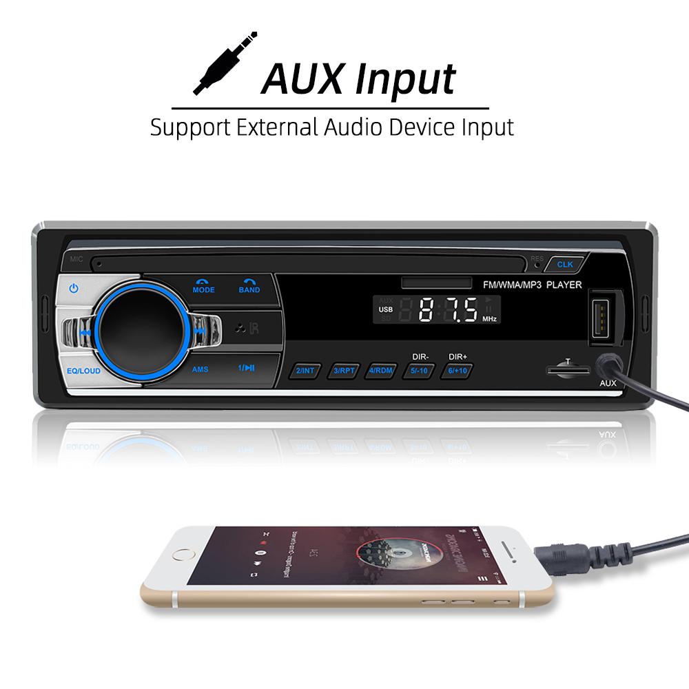BQCC 1 Din автомобильный радиоприемник MP3-плеер цифровой Bluetooth автомобильный стереоплеер FM-радио стерео аудио музыка USB/SD с входом AUX на панели приборов