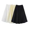 Spring 2025 Women's Fashion: European & American Style Smocked Waist Midi Skirt