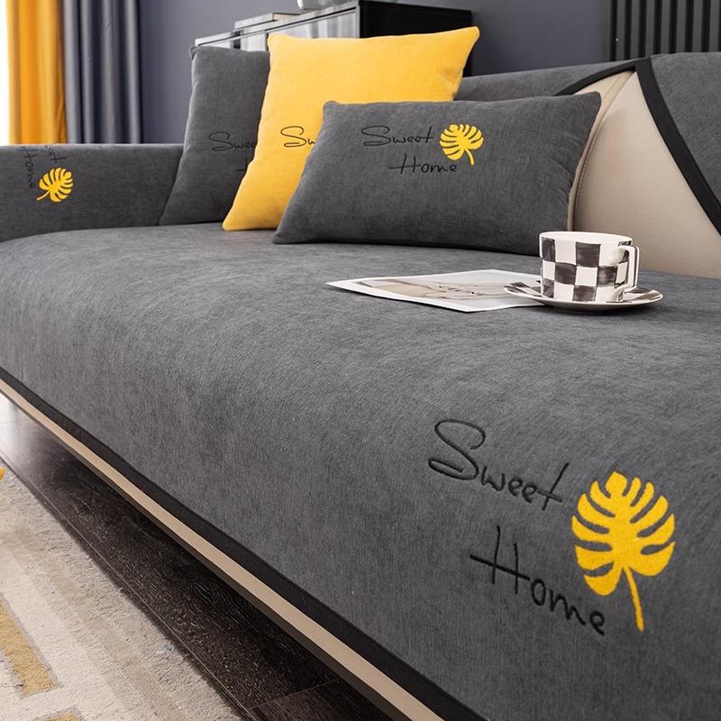 Подушка для дивана из шенилла, универсальная для всех сезонов, высококачественная подушка для сиденья, новый нескользящий и грязеотталкивающий чехол-накидка для дивана