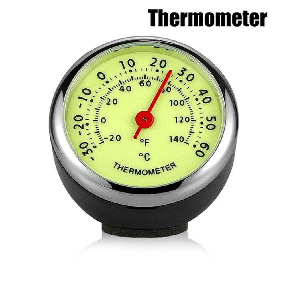 Decoration Fluorescent Car Clock Automobile Mechanics Thermometer Hygrometer Car Quartz Watch