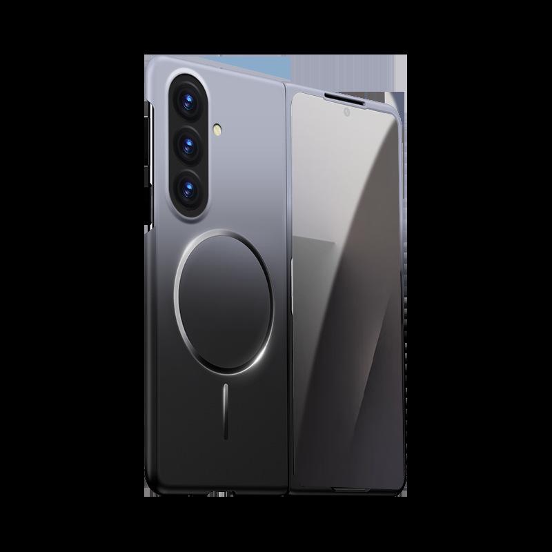 Матовый магнитный чехол Samsung Z Fold7 с держателем-кольцом – Защитная накладка с ощущением кожи