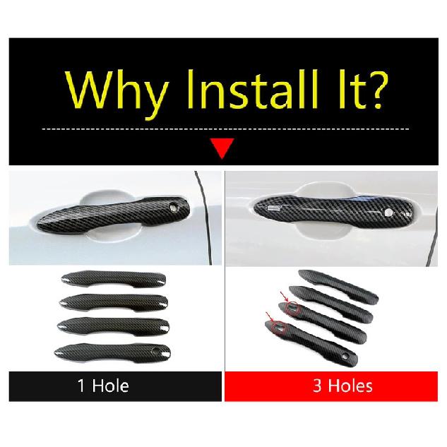 Car Outer Door Handle Protector Cover Trim ABS Chrome Black Carbon Accessories For Toyota Camry Corolla Avalon Prius - 2025