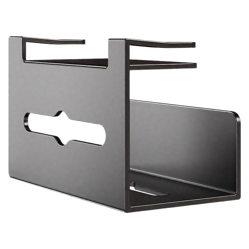 Kitchen tissue holder, no punching, cabinet door paper hanging shelf, wall-mounted wipes, roll paper storage, upside down pumping carton