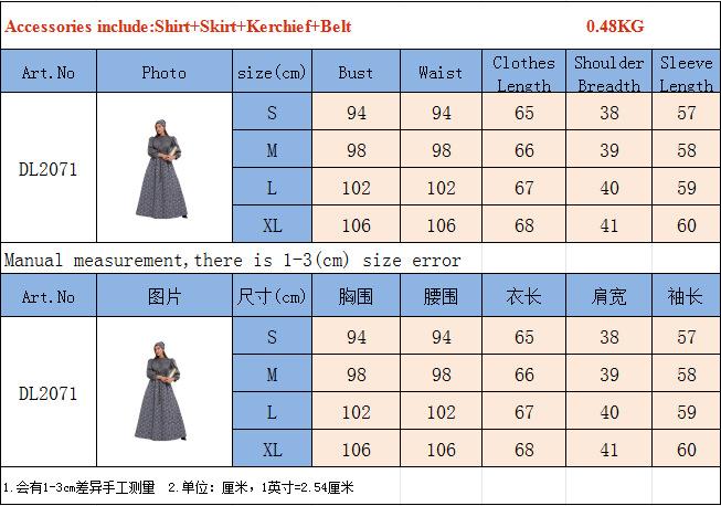 Cosplay new European court clothing, medieval retro clothing, floral skirt, farm colonial period