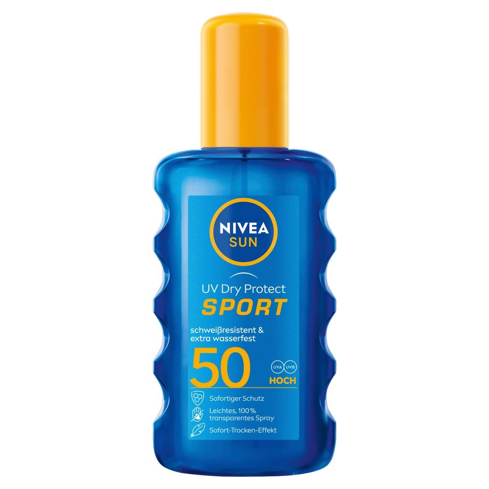 Немецкий солнцезащитный спрей Nivea Sport SPF50 200 мл