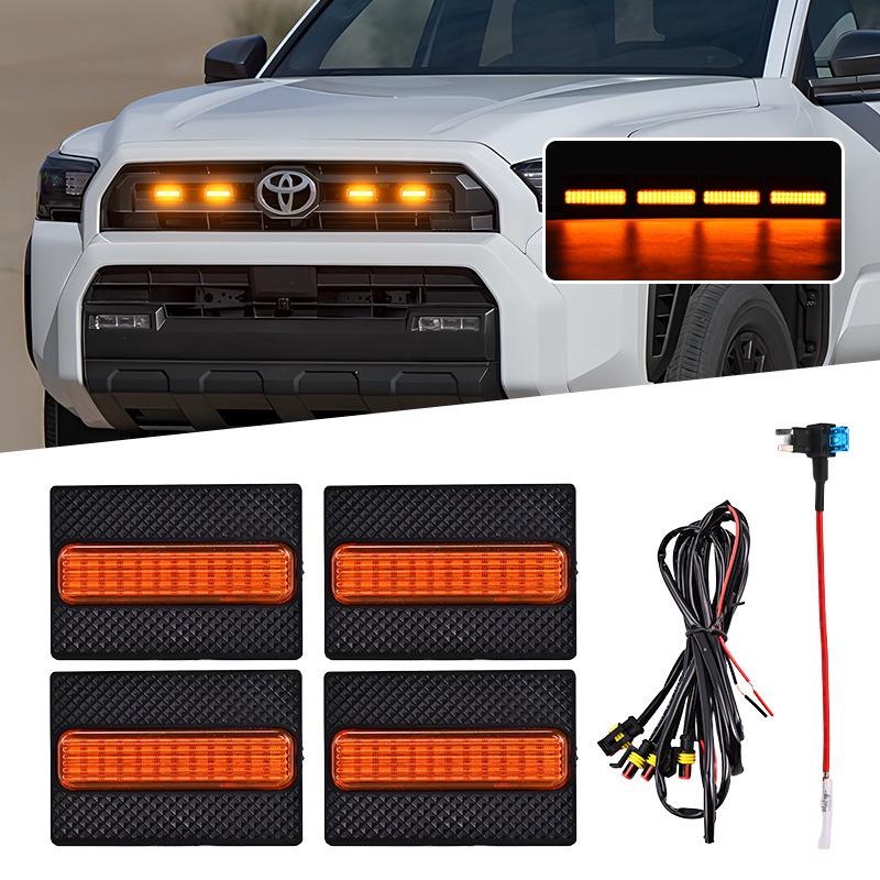 Светодиодные дневные ходовые огни для 25 моделей Toyota 4Runner - решетка TRD SR5, маленькие, желтые