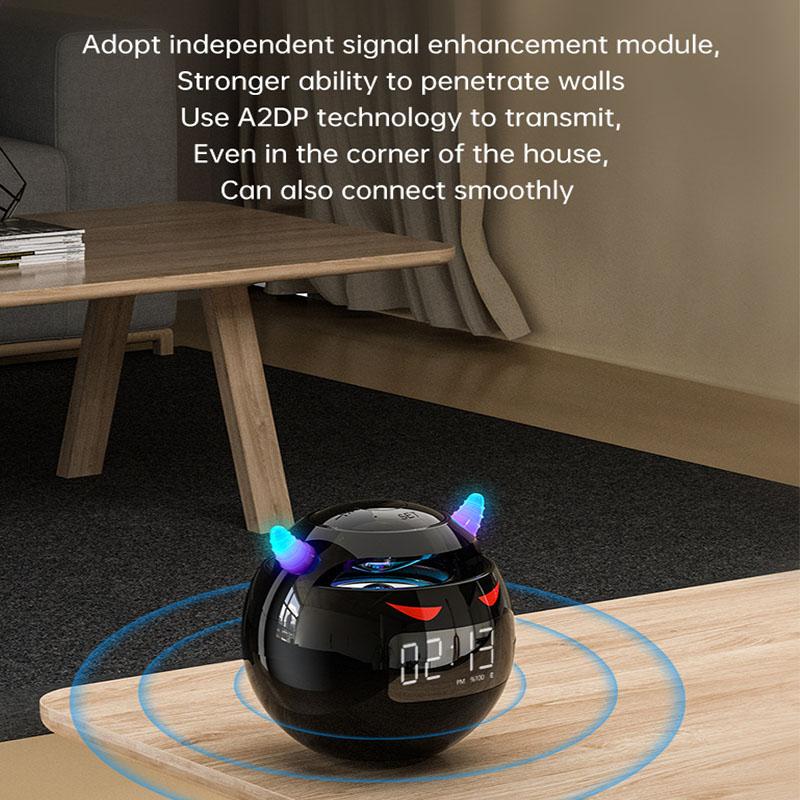 Bluetooth-динамик со светодиодным цифровым будильником, музыкальный плеер, беспроводные часы в форме шара, динамик, мини-динамик, будильник