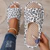 2025 Новая Горячая Распродажа Женские Домашние Тапочки Круглый Носок Леопардовые Плоские с Сандалиями для Больших Размеров Легкие Удобные Повседневные Тапочки