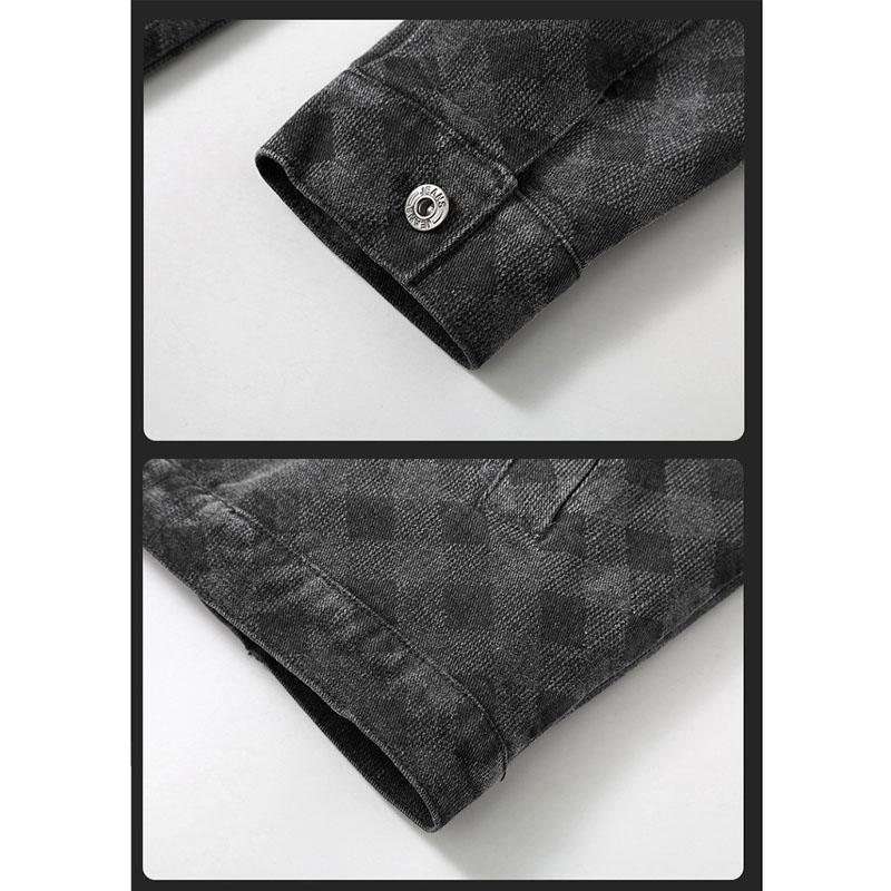 Spring and Autumn European and American Plus Size Denim Jacket Men's Shirt Plus Fat Oversized Workwear Fat Jacket 4XL-12XL