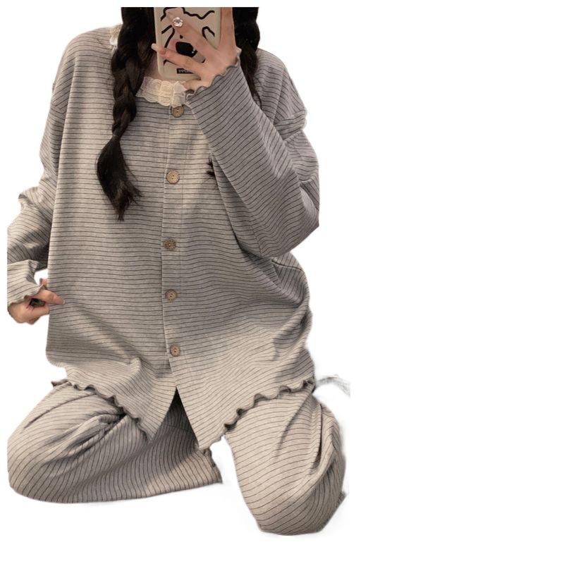 Хлопковая пижама для беременных на весну/осень - Одежда для кормления и послеродовая одежда для беременных женщин