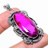 Natural Bi-Color Tourmaline Gemstone 925 Sterling Silver Pendant 2.25" B7n45