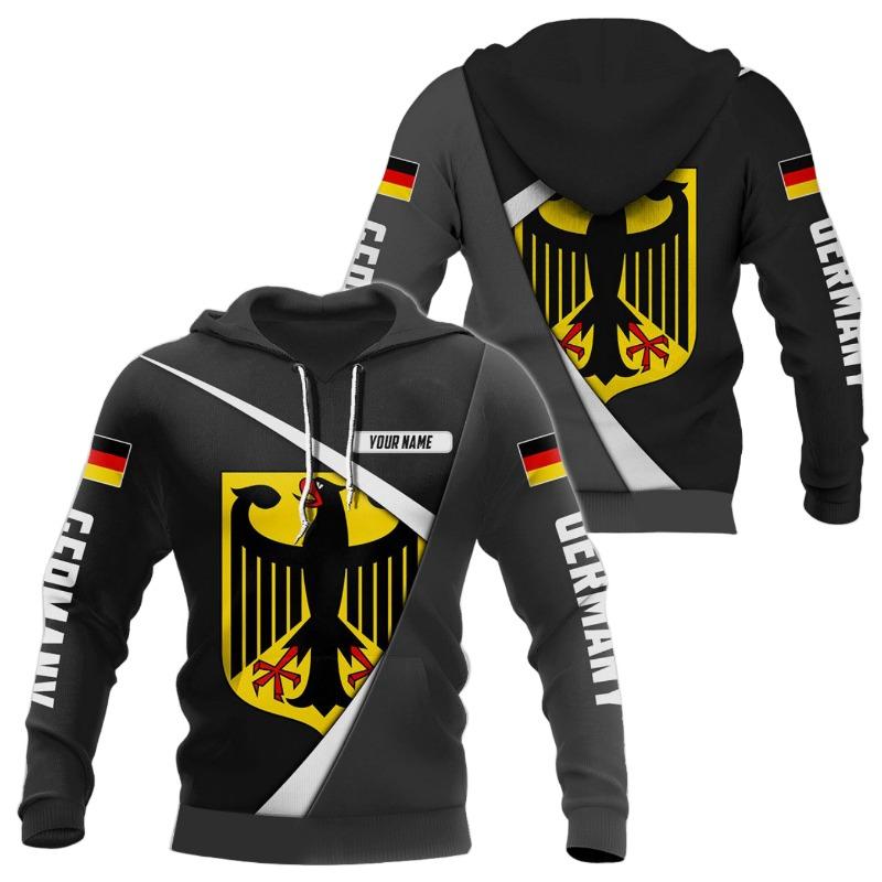 Немецкий камуфляж 3D печатный капюшон с бесплатным индивидуальным именем мужской пуловер осенняя мода свитшот с рисунком флага свободные топы