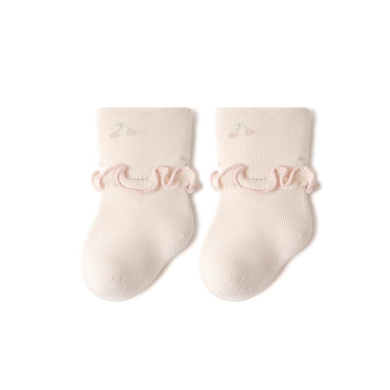 Newborn Infants Frilly Socks Soft Girls Cotton Sock For Kids Flower Pattern Children's Sock High Quality Baby Socken