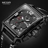 Fashion Square Quartz Watches Men Sports Military Wristwatch Calendar Waterproof Chronograph Male Montre Homme