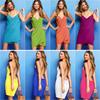 Женщины Леди Твердые Бикини Прикрыть Саронг Пляжная Одежда Длинное Платье Купальники Купальник