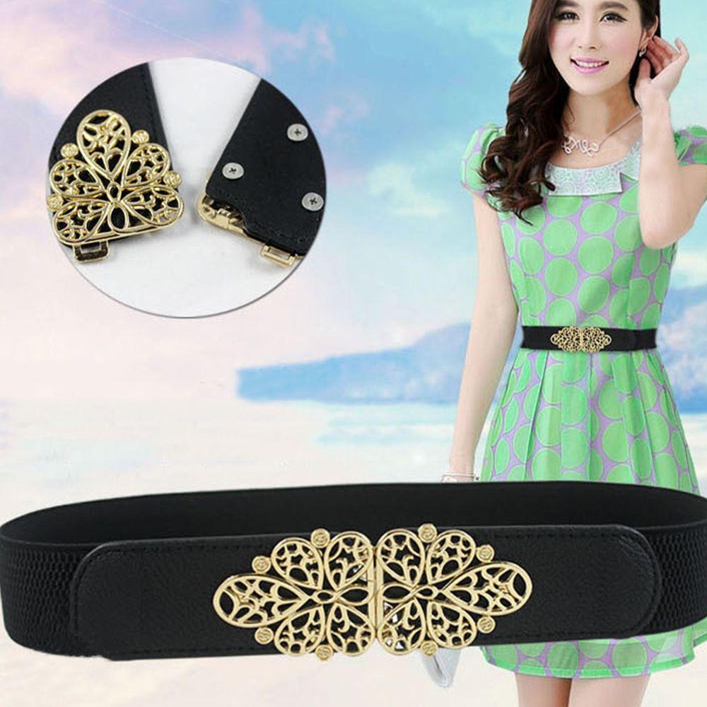 Fashion Women Accessories Sweater Decorative Wide Waist Belt Elastic Buckle Dress Strap Waistband