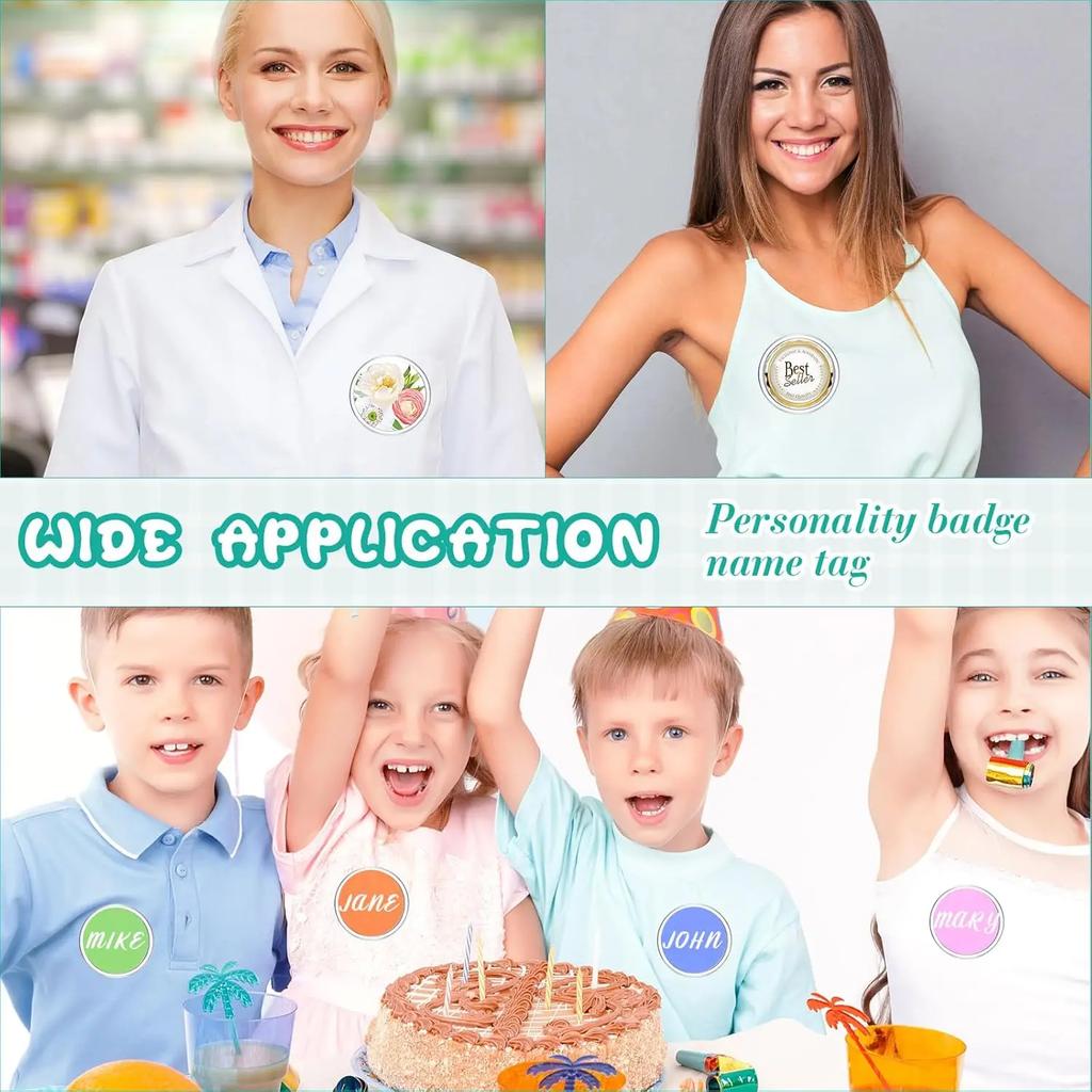 Acrylic Circle Badge Making Kit Pin Button Backs Craft Supplies Round Name Tag Blanks DIY Crafting Materials