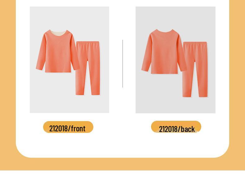 Детский термокомплект Осень/Зима 2025 – Теплый базовый слой однотонного цвета, пижама из двух частей с длинным рукавом и брюками