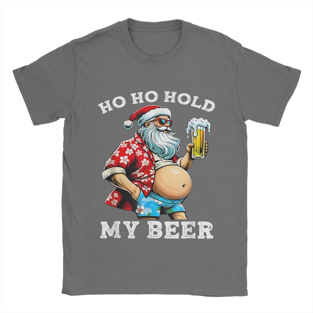Christmas and beer T Shirts for Men 100% Cotton Novelty T-Shirt Round Collar Tee Shirt Short Sleeve Clothing Graphic