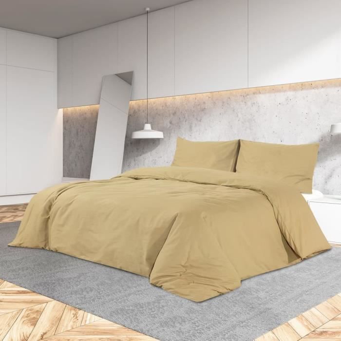 VidaXL Taupe Duvet Cover Set 260x220 Cm Microfiber135997