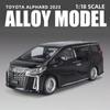 New 1:18 Toyota Alphard MPV Oversized Alloy Model Car Toy Die-cast Metal Casting Sound and Light Car Children Automatic Door Alloy Car Boy Gift