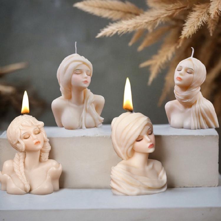 Форма для свечи «Девушка-портрет» Ручная работа Силиконовые формы Формы для эпоксидной смолы Формы для орнаментов Формы для литья Формы для рукоделия