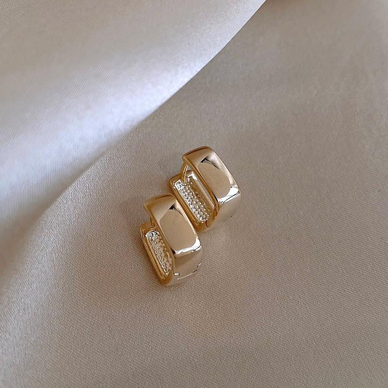 Винтажные крутые толстые металлические серьги-кольца с нерегулярной волной, серьги с лаконичной геометрией для женщин и девочек, ювелирные изделия в стиле хип-хоп