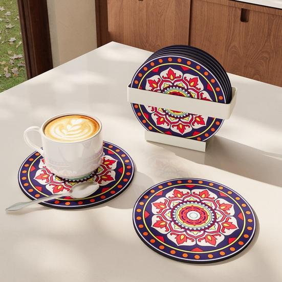 Absorbent Coasters for Drinks Non-Slip Insulation Mat No-Wash Pot Holder for Coffee Table Kitchen Bar Heat Resistant Placemats