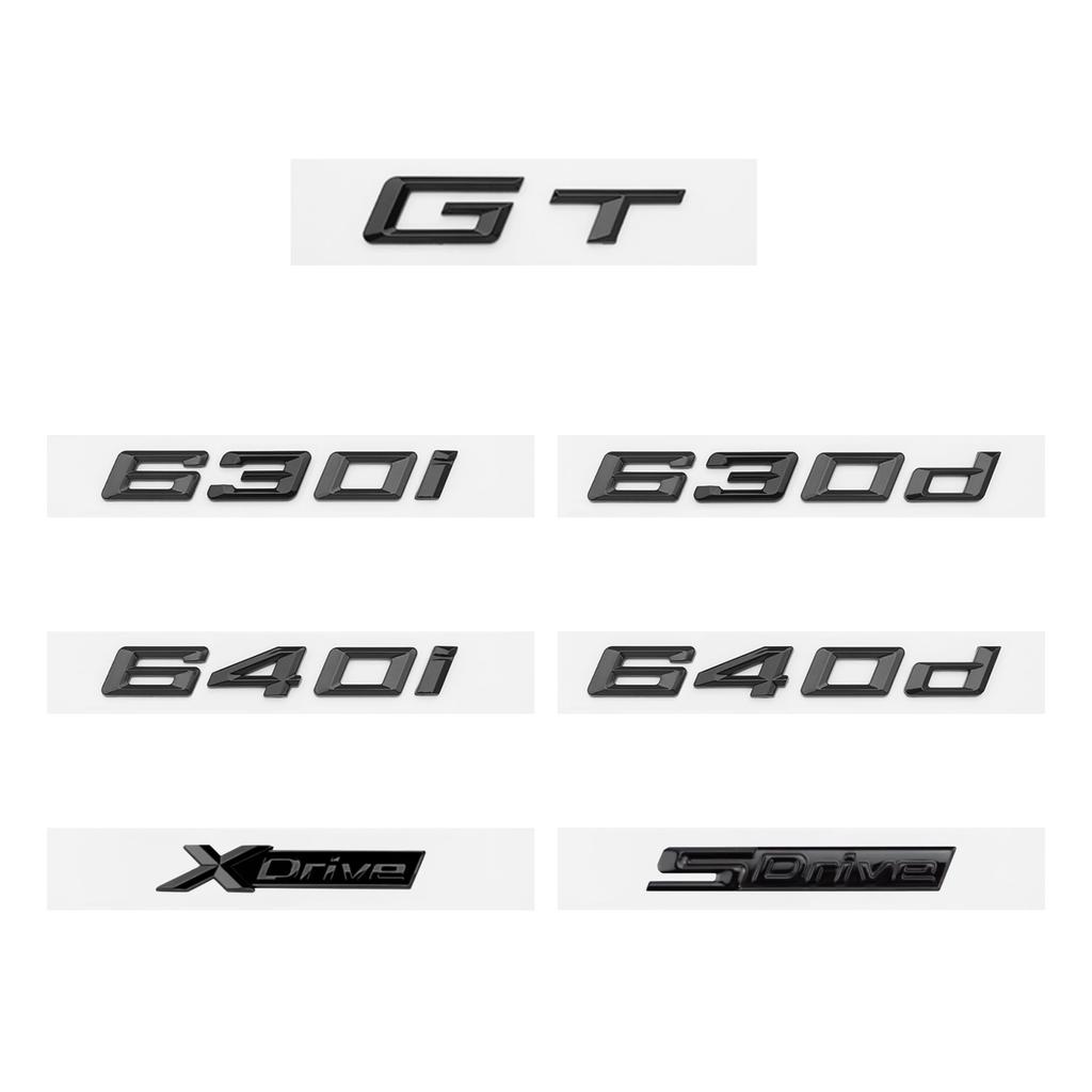 ABX1 Glossy Black GT 630i 630d 640i 640d XDrive SDrive ABS Numbers Letters Emblem for BMW GT Series E63 E64 F06 F12 F13 G32
