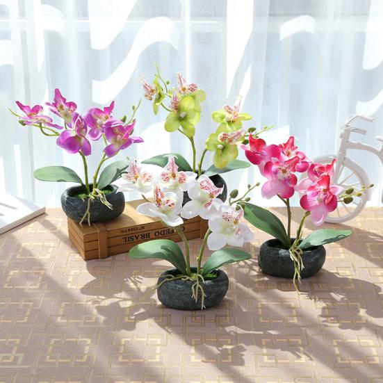 Artificial Butterfly Orchid Bonsai Fake Flower Simulation Home Office Decor