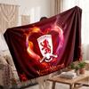 Middlesbrough FC Personalized Fleece Blanket With Football Logo, Custom Name Text Soft Warm Home Throw Blanket